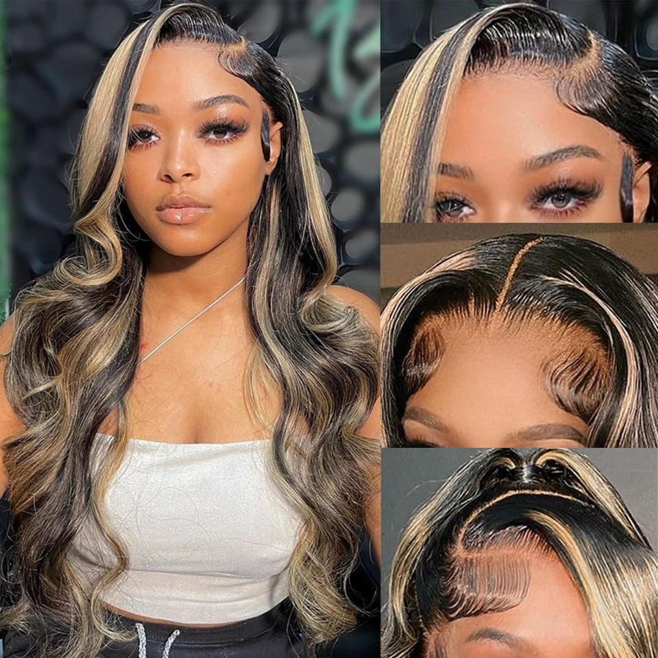 Aveiyce 13x6 balayage lace-front wig, 24 inch, seamless parting for natural look