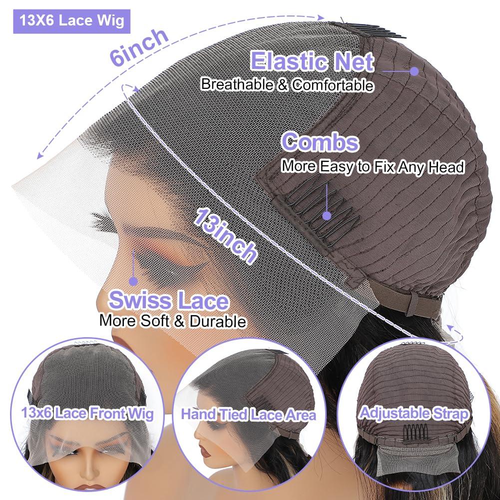 Aveiyce Brazilian virgin balayage body wave wig, natural movement and softness