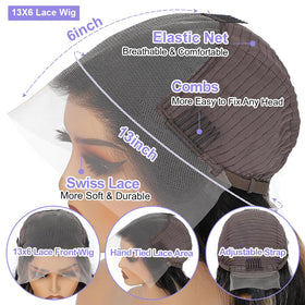 Aveiyce Brazilian virgin balayage body wave wig, natural movement and softness