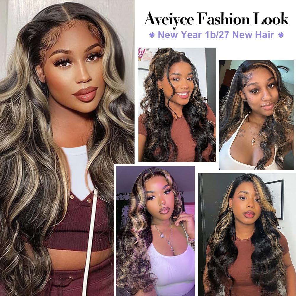 Aveiyce 24 inch lace-front wig with transparent lace for skin-melt finish