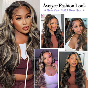 Aveiyce 24 inch lace-front wig with transparent lace for skin-melt finish