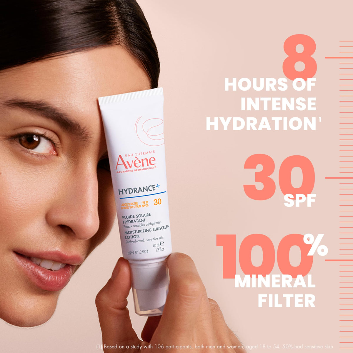Avène Hydrance+ bottle with aloe vera imagery conveys rich hydration support