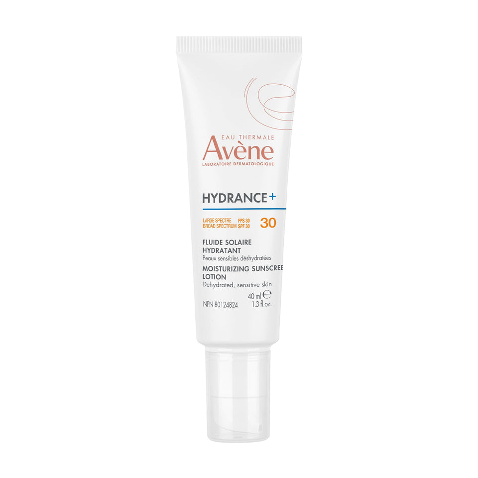 Avène Hydrance+ Moisturizing Sunscreen Lotion bottle front for daily hydration and mineral SPF 30