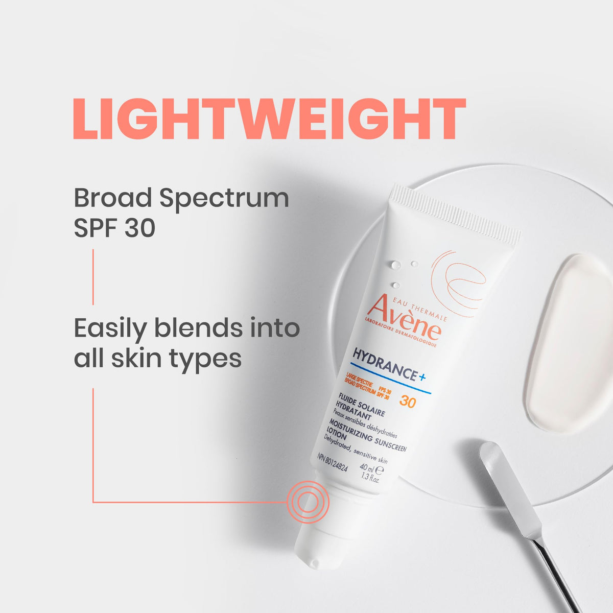 Avène Hydrance+ SPF 30 tube highlights mineral UV protection suitable for daily wear