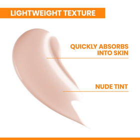 Texture close-up shows lightweight mineral formula that absorbs quickly.