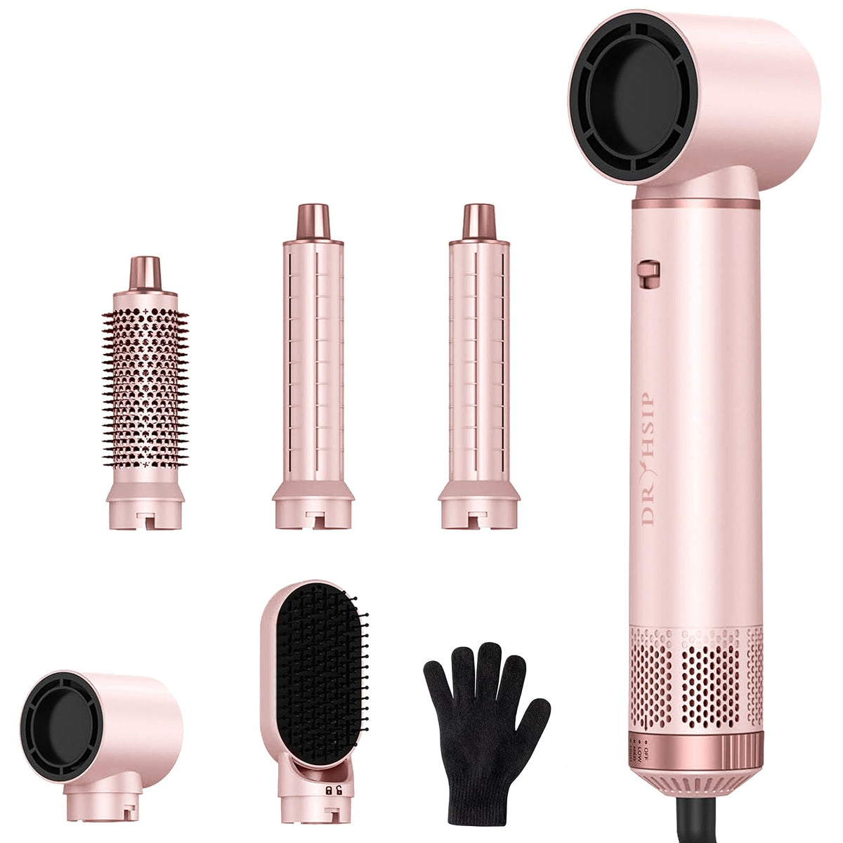 AVENHO 5-in-1 hair styler pink handle for all-in-one home styling