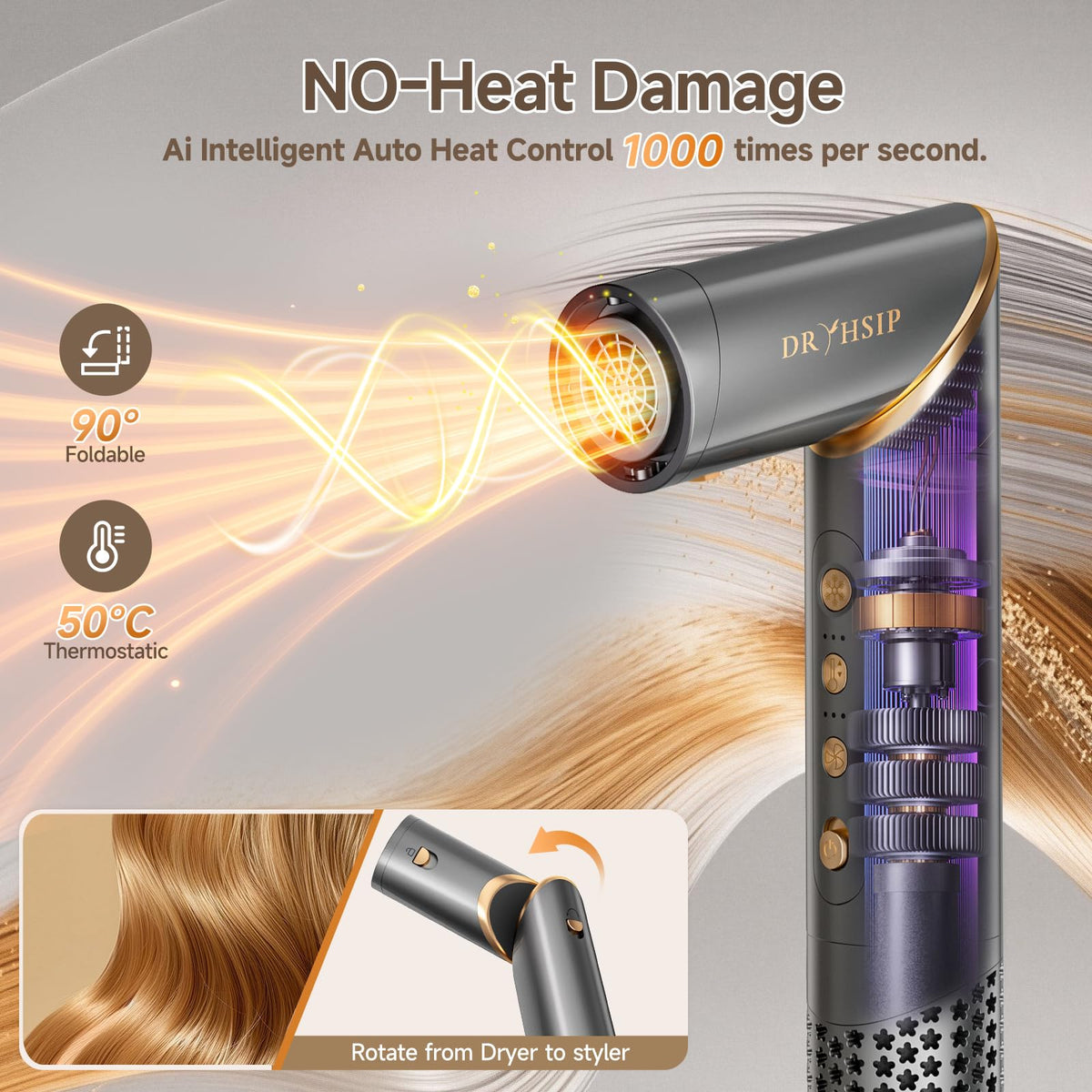 AVENHO double-sided mirror comb for texture and grip during styling