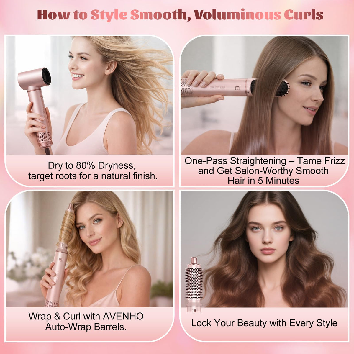 AVENHO air curler wrap attachment for versatile curling options