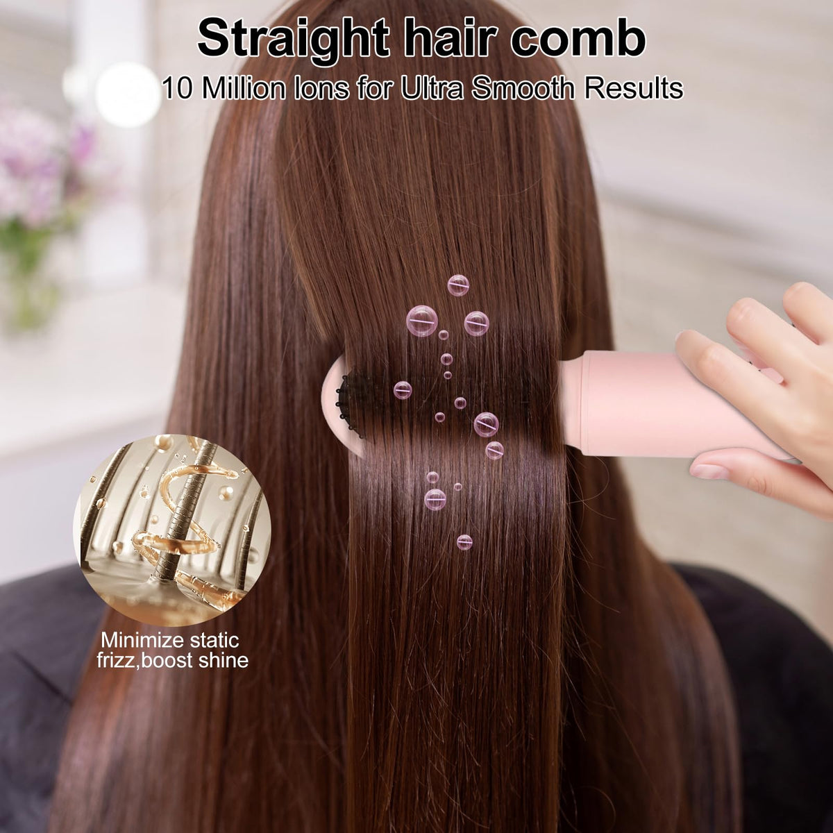 AVENHO negative ion technology reduces frizz for shinier, smoother hair.