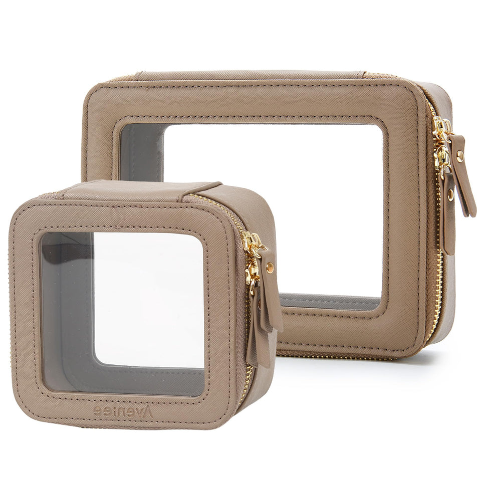 Aveniee Clear Makeup Bag Mini front view for compact travel storage