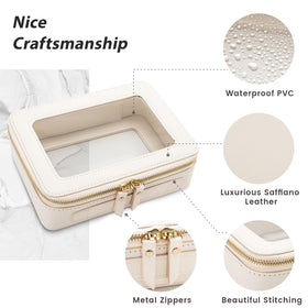 Aveniee Clear Makeup Bag Organizer open compartment showing roomy interior