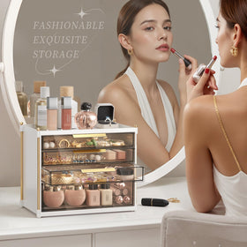 Aveniee combined makeup and jewelry storage streamlines your routine