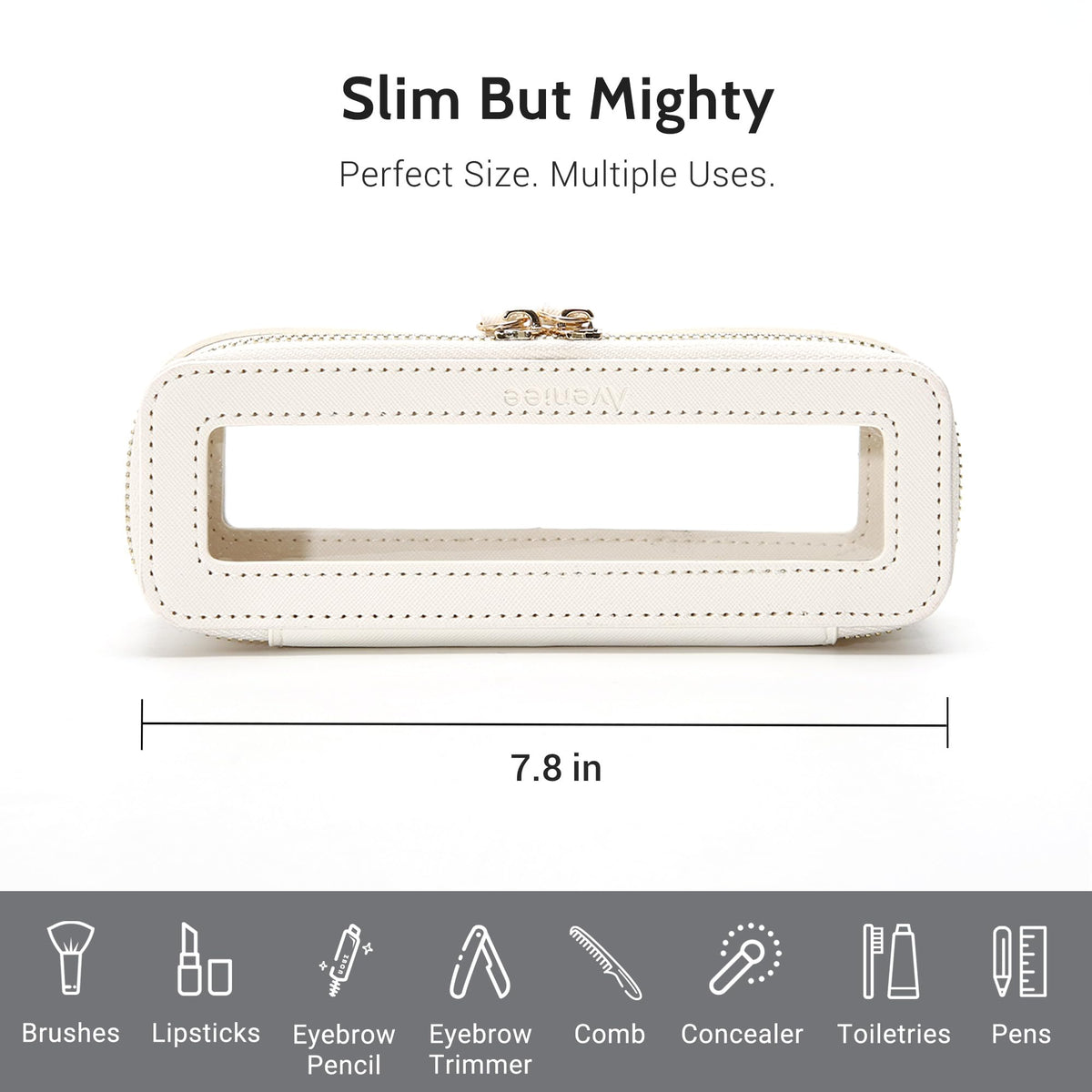 Aveniee saffiano PU leather accents highlight premium texture and durability.
