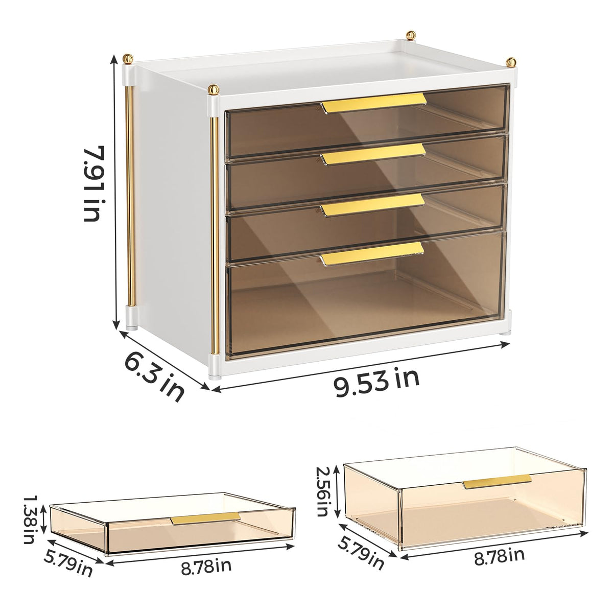 Aveniee scratch-resistant BPA-free acrylic keeps vanity stylish and durable