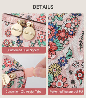 Aveniee bag features a stylish floral pattern PU leather finish.
