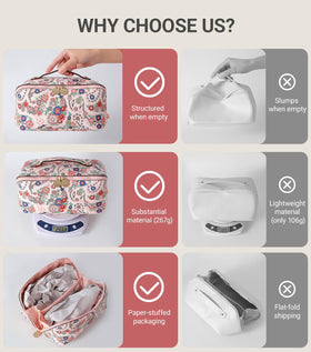 Aveniee bag with smart multi-pocket organization storing many products.