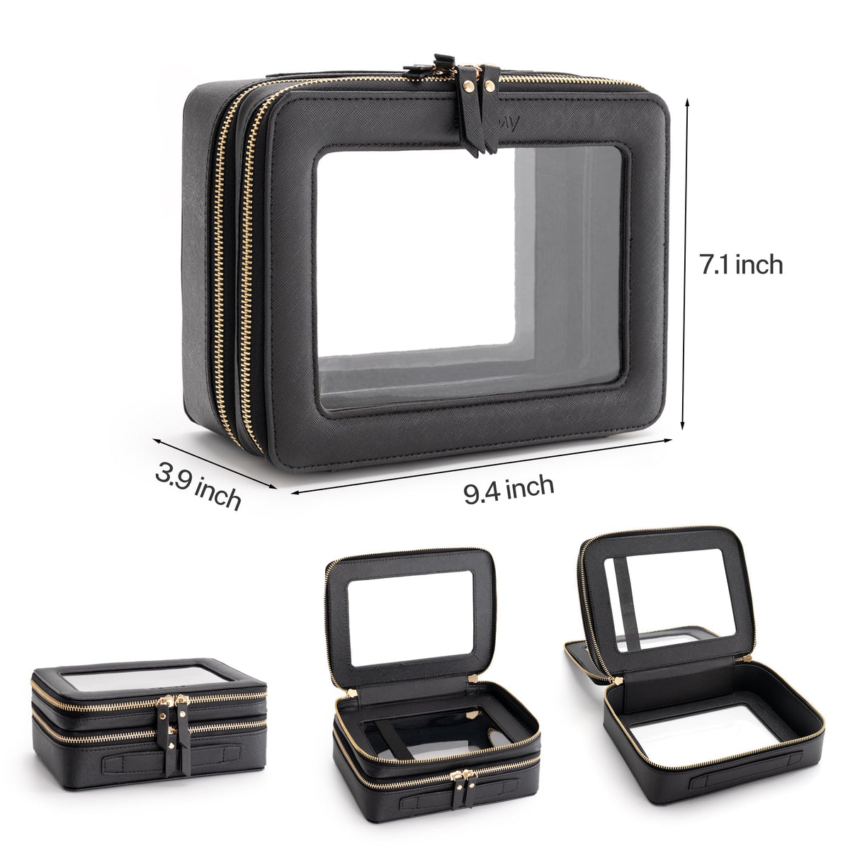 Aveniee XL Clear Organizer shows a spacious lower compartment for cosmetics.