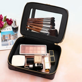 Aveniee XL Clear Organizer features saffiano PU leather edge for durability.