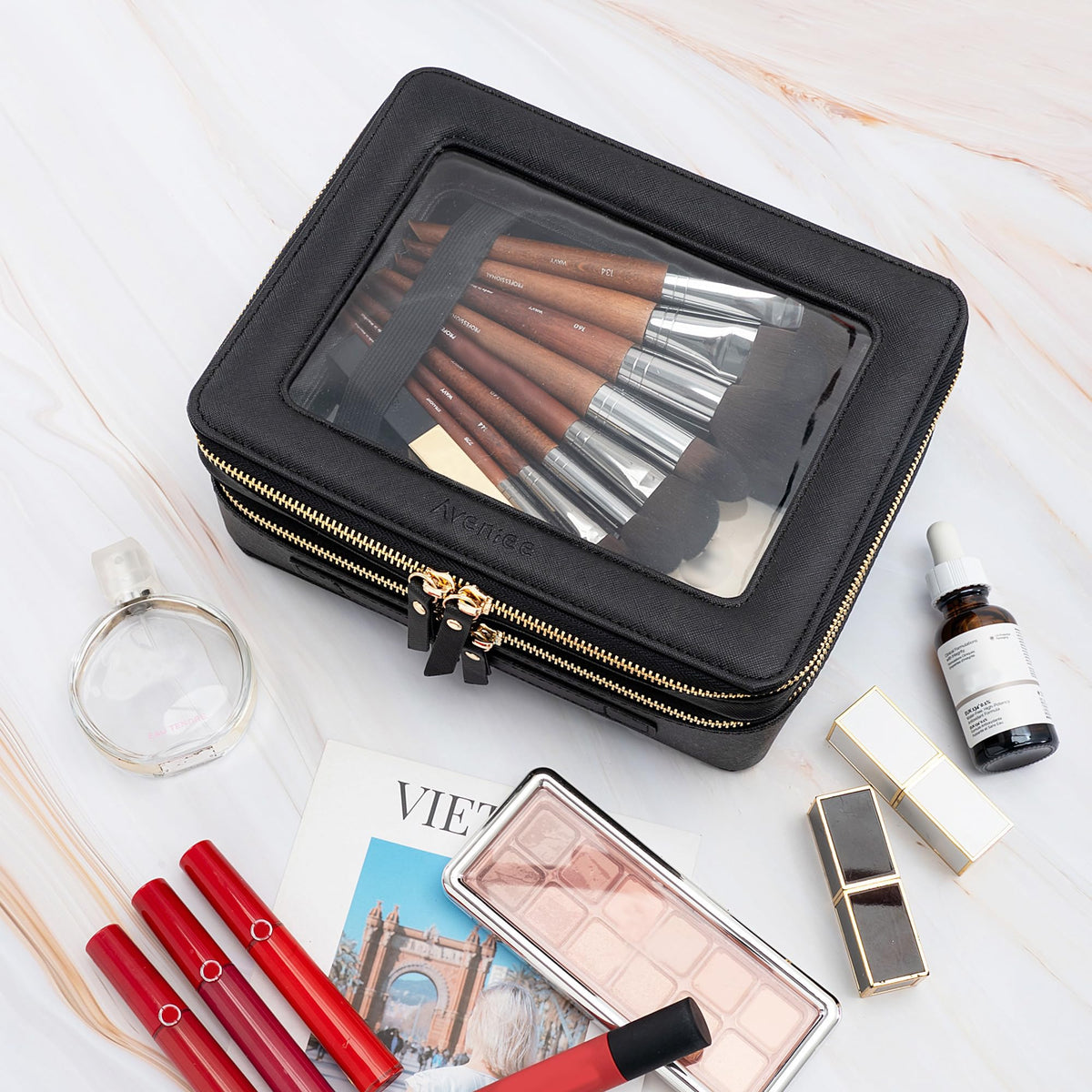 Aveniee XL Clear Organizer reveals transparent PVC panel for quick viewing.