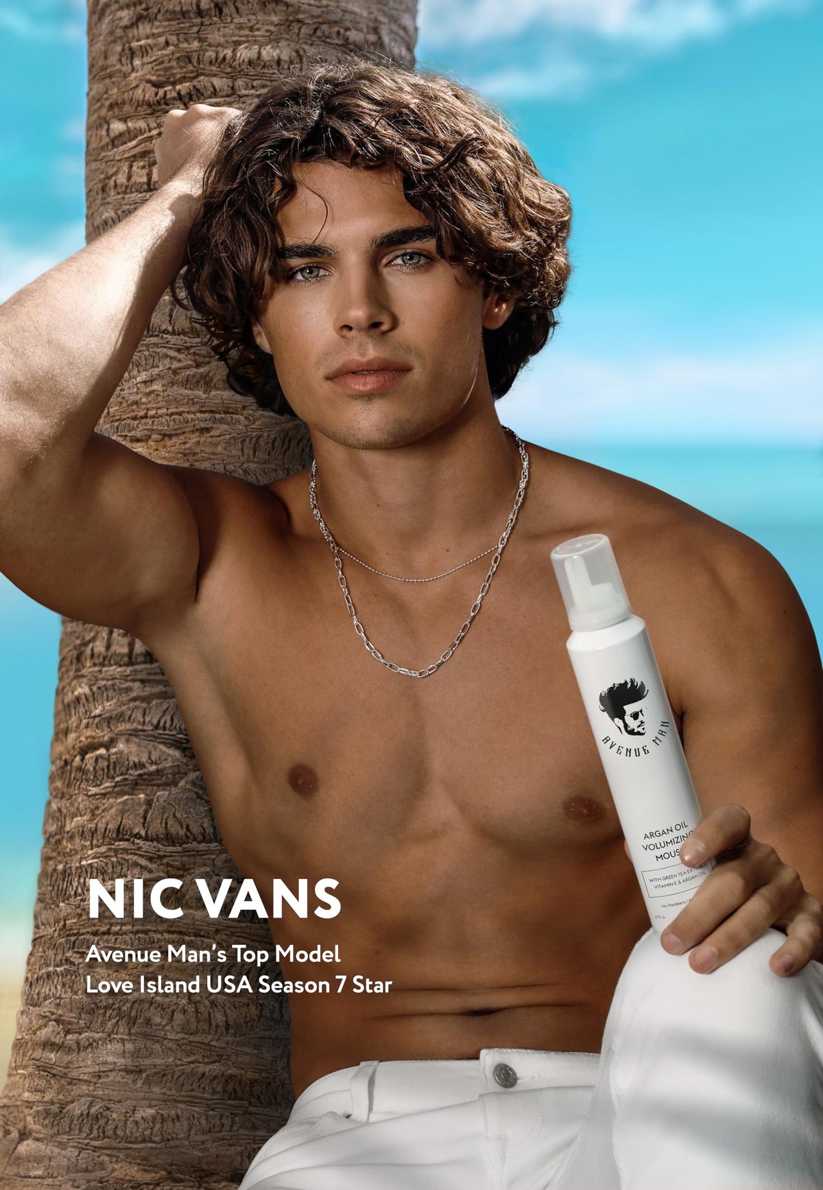 Avenue Man Argan Oil Mousse application foam offers lightweight texture for voluminous hair