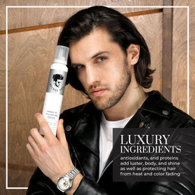 Avenue Man Argan Oil Mousse frizz control keeps hair smooth all day
