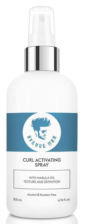 Avenue Man Curl Activating Spray bottle delivering defined curls with a lightweight finish