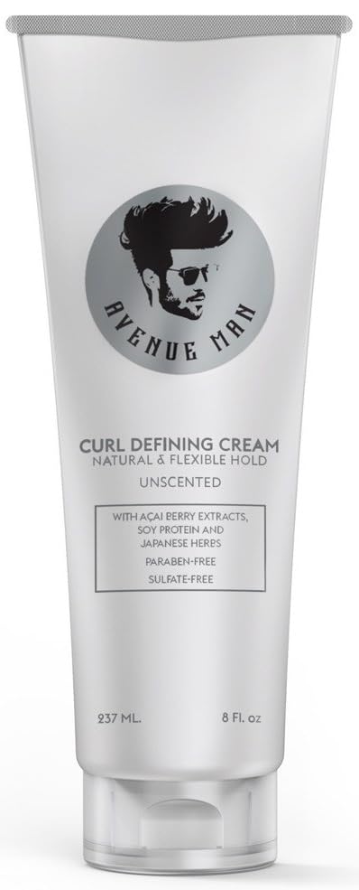 Avenue Man Curl Defining Cream bottle showing firm curl hold.