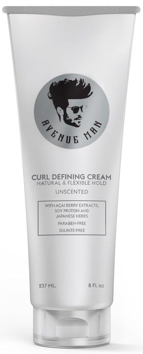 Avenue Man Curl Defining Cream bottle showing firm curl hold.