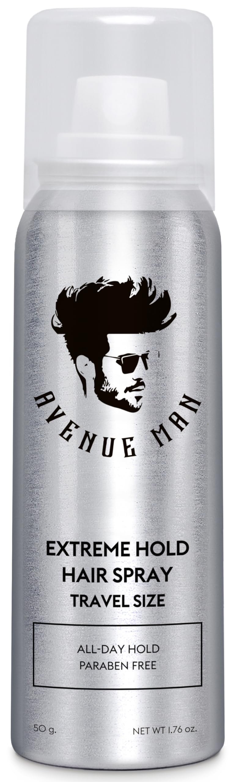 Avenue Man travel-size bottle showing extreme hold for on-the-go styling.