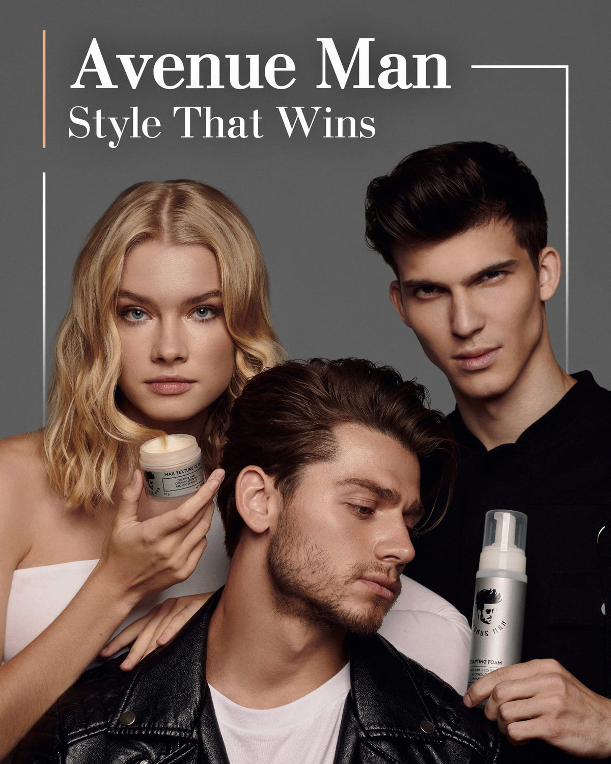 Avenue Man Texture Clay delivers a matte finish with flexible, lightweight texture.