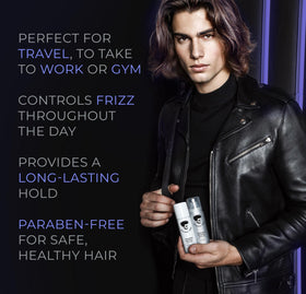 Avenue Man texturizing spray protecting against frizz and humidity.