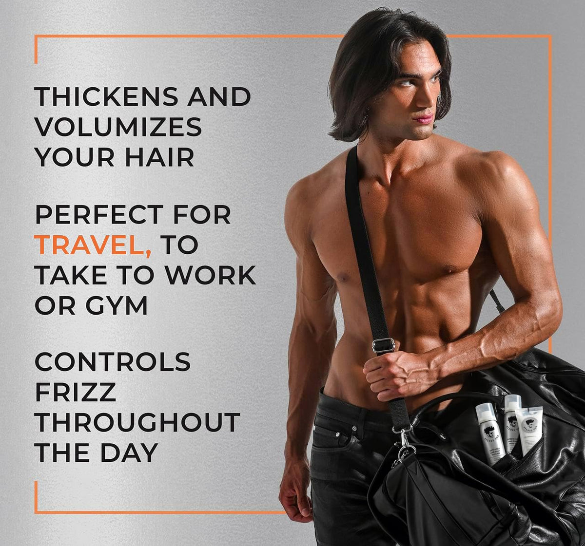 Avenue Man thickening spray mist demonstrating quick-dry action.