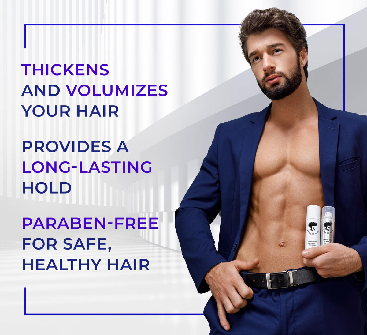 Avenue Man travel-size spray for on-the-go grooming and hold.