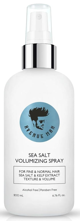 Avenue Man volumizing sea salt spray bottle delivers weightless volume.