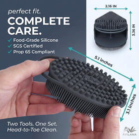 Avilana body scrubber non-porous quick-dry design for hygiene