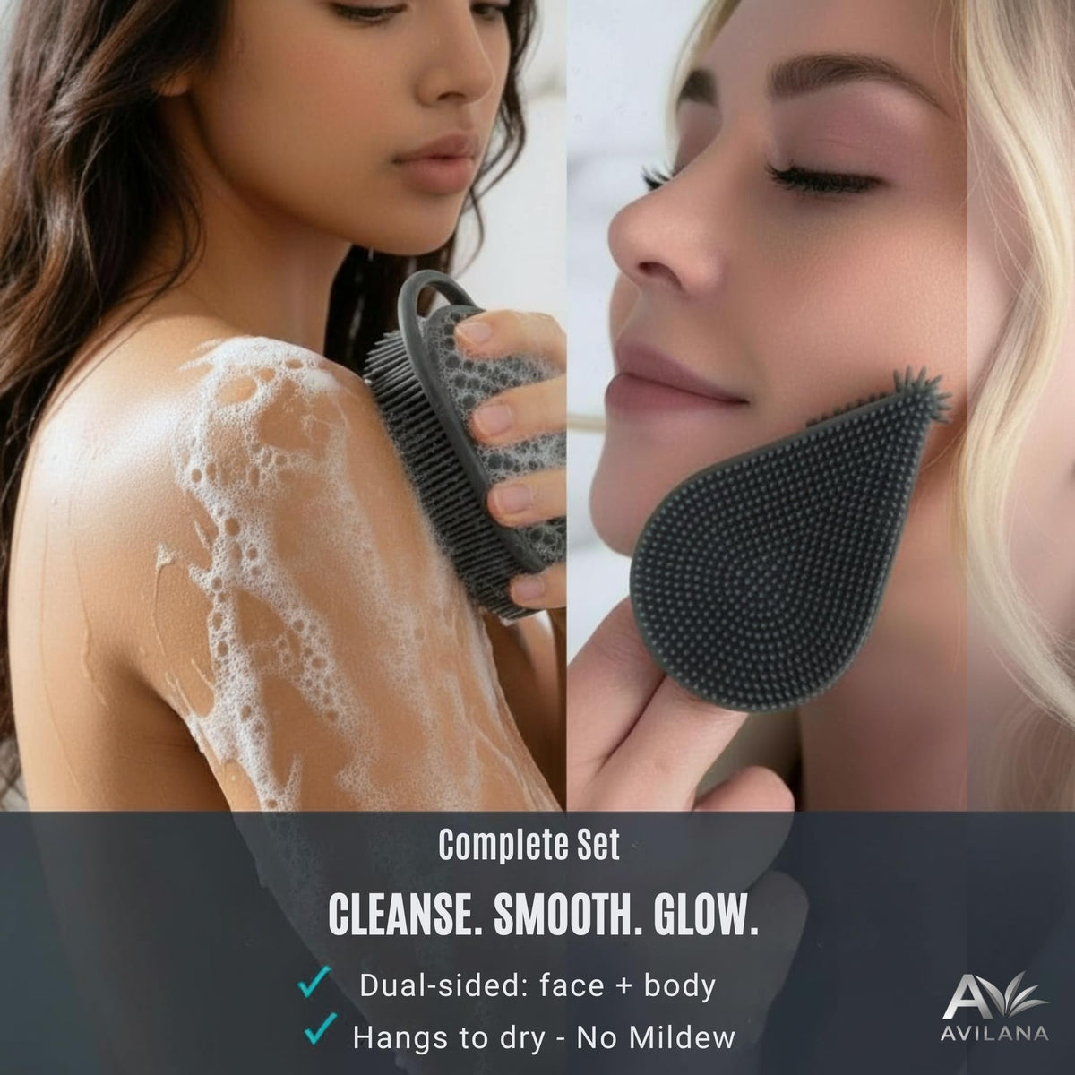 Avilana hanging loops enable quick dry storage after shower