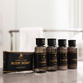 Avistar guest bathroom setup shows organized, guest-ready essentials