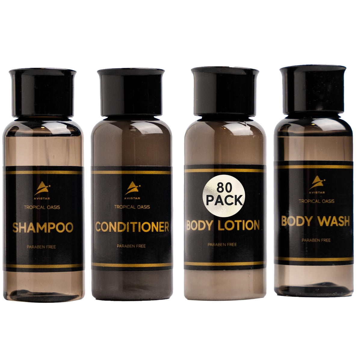 Avistar hotel shampoo bottle in travel set for guests, gentle cleansing and refreshed hair