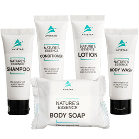Avistar hotel shampoo bulk travel size for guest refreshment and convenience.
