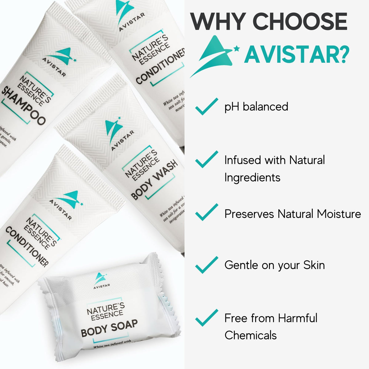 Avistar mini bulk travel toiletries pack for quick restocking