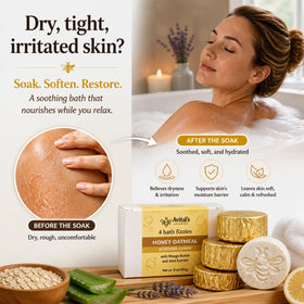 Avital's Apiaries mango-butter-aloe bath-bomb moisturizes and nourishes skin.