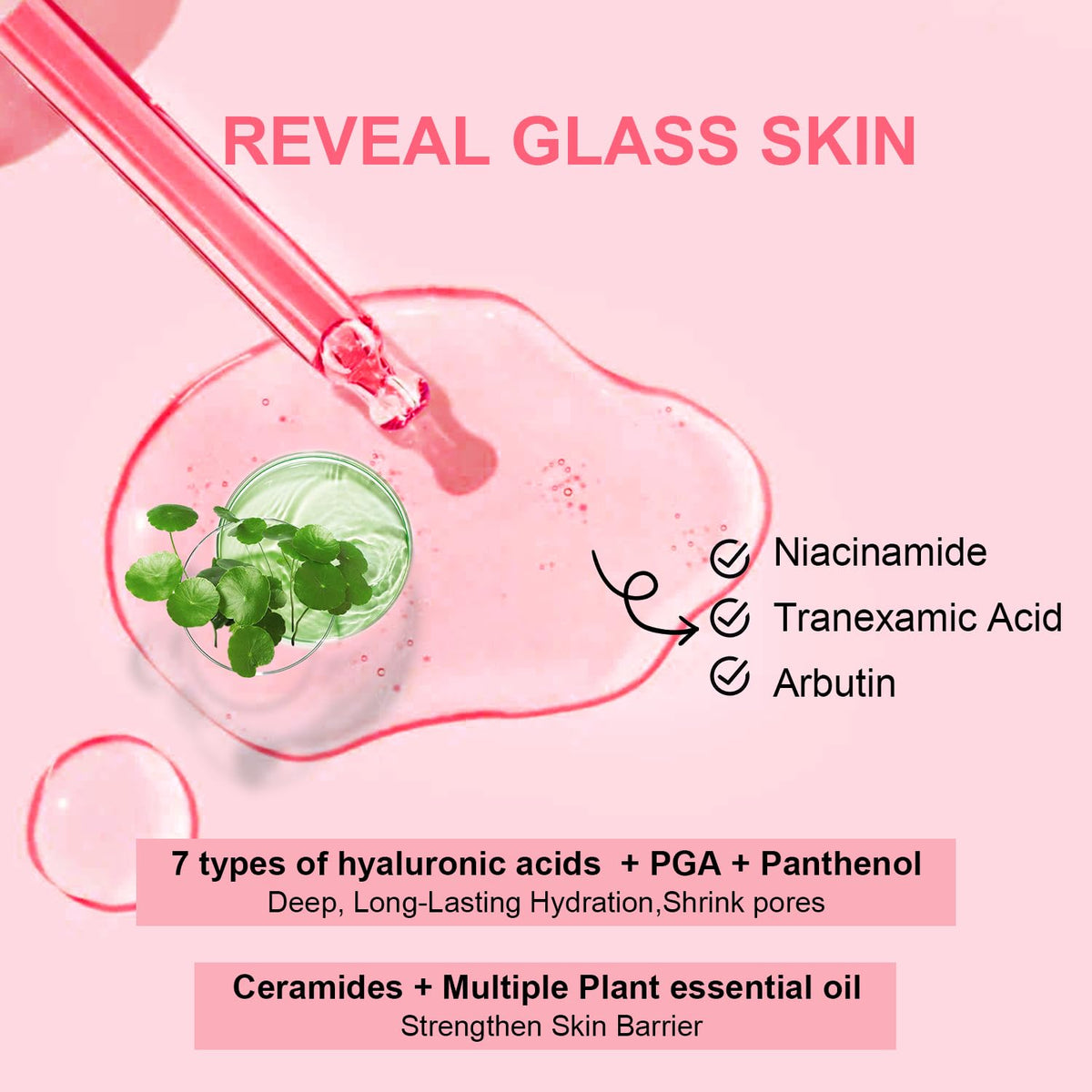 AVJONE glass-skin hydration with hyaluronic acids for lasting moisture and a dewy look.