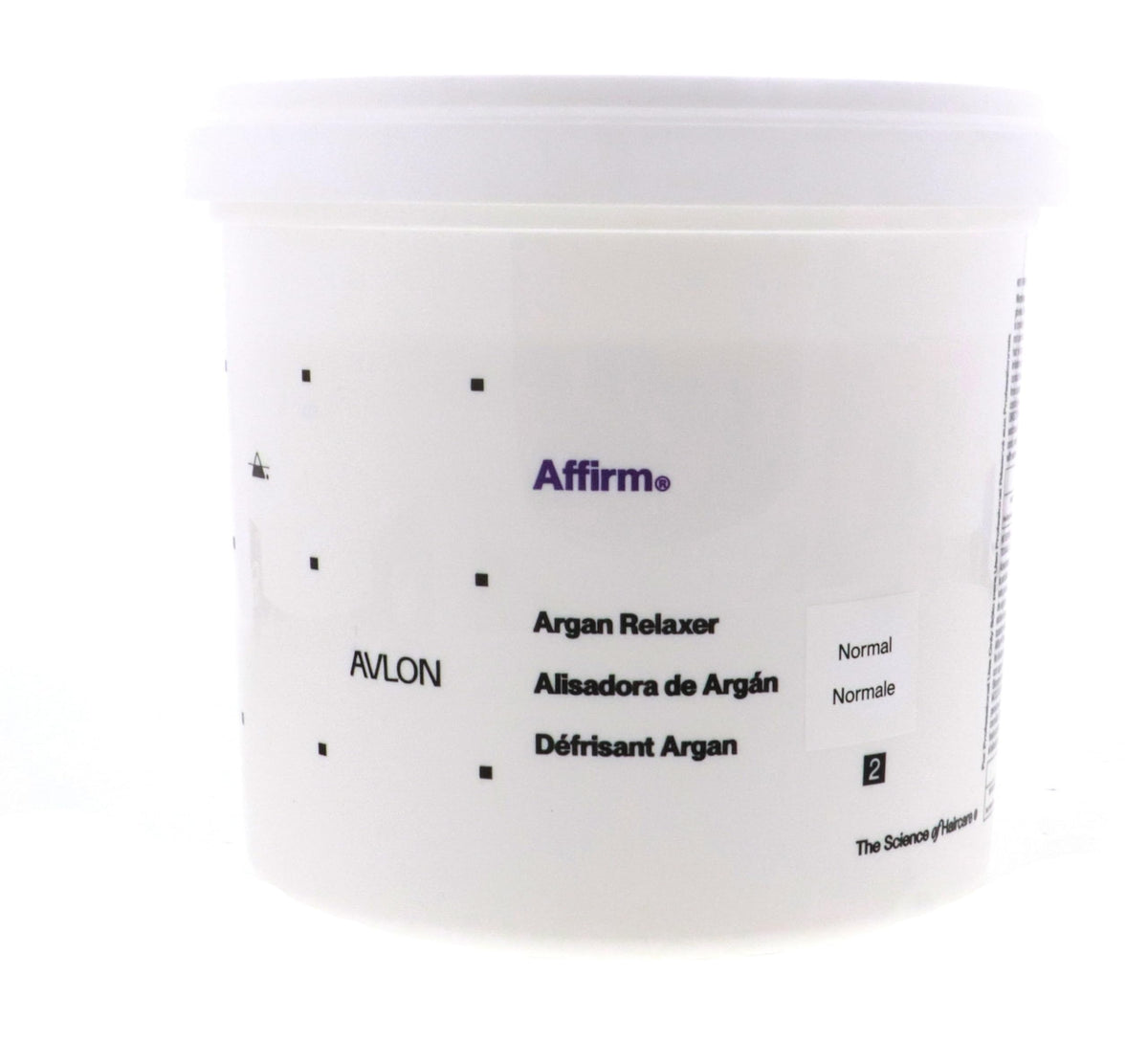Avlon Affirm Creme Relaxer Original 4lb label emphasizes directions for consistent results.