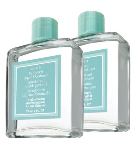 AVON 2 Perfumed Liquid Deodorants bottle with a delicate floral scent for lasting freshness.