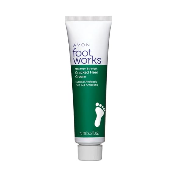 AVON 2 Foot Works cream being applied to heel for smoothing.