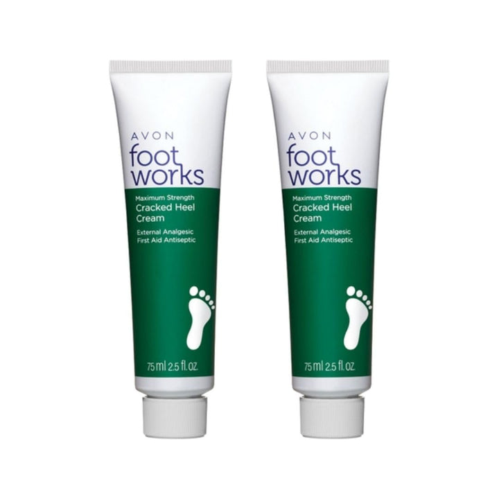 AVON 2 Foot Works cracked heel cream tube delivering deep hydration.