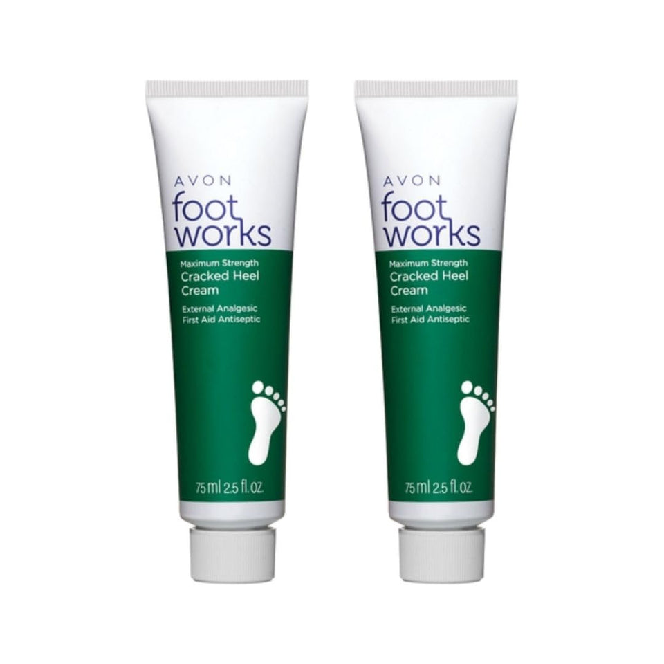 AVON 2 Foot Works cracked heel cream tube delivering deep hydration.