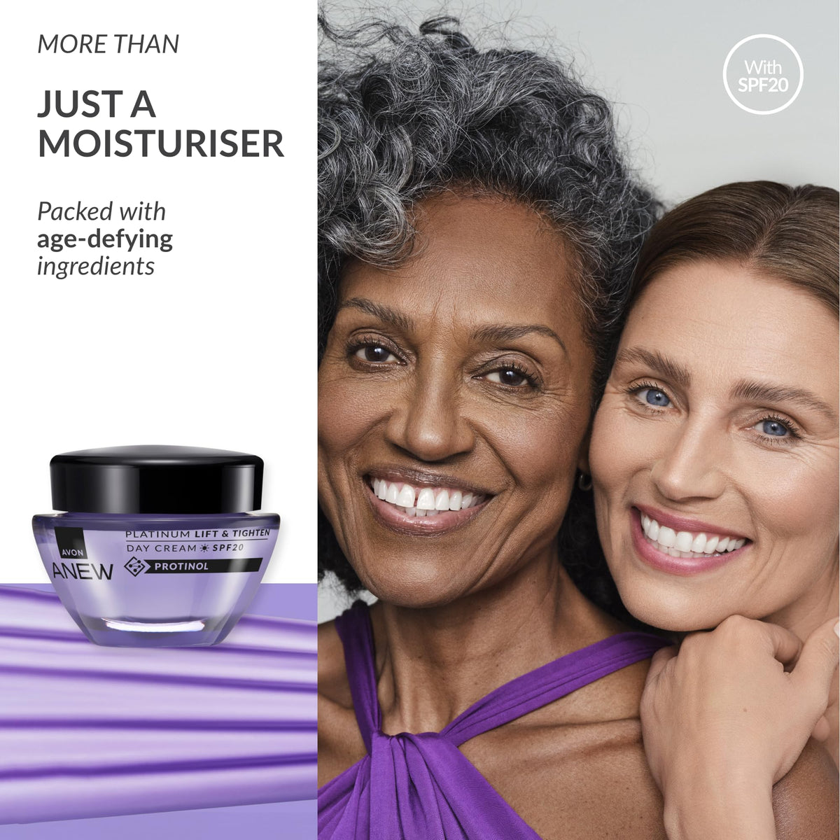 AVON Anew Platinum Day Lifting Cream skin radiance cue on near-perfect skin