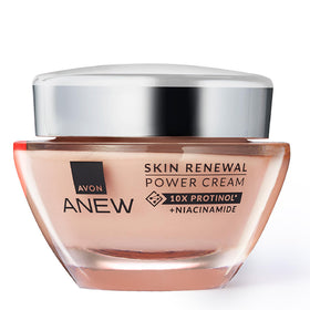 AVON Anew Renewal Power Cream jar showing hydrating properties for skin