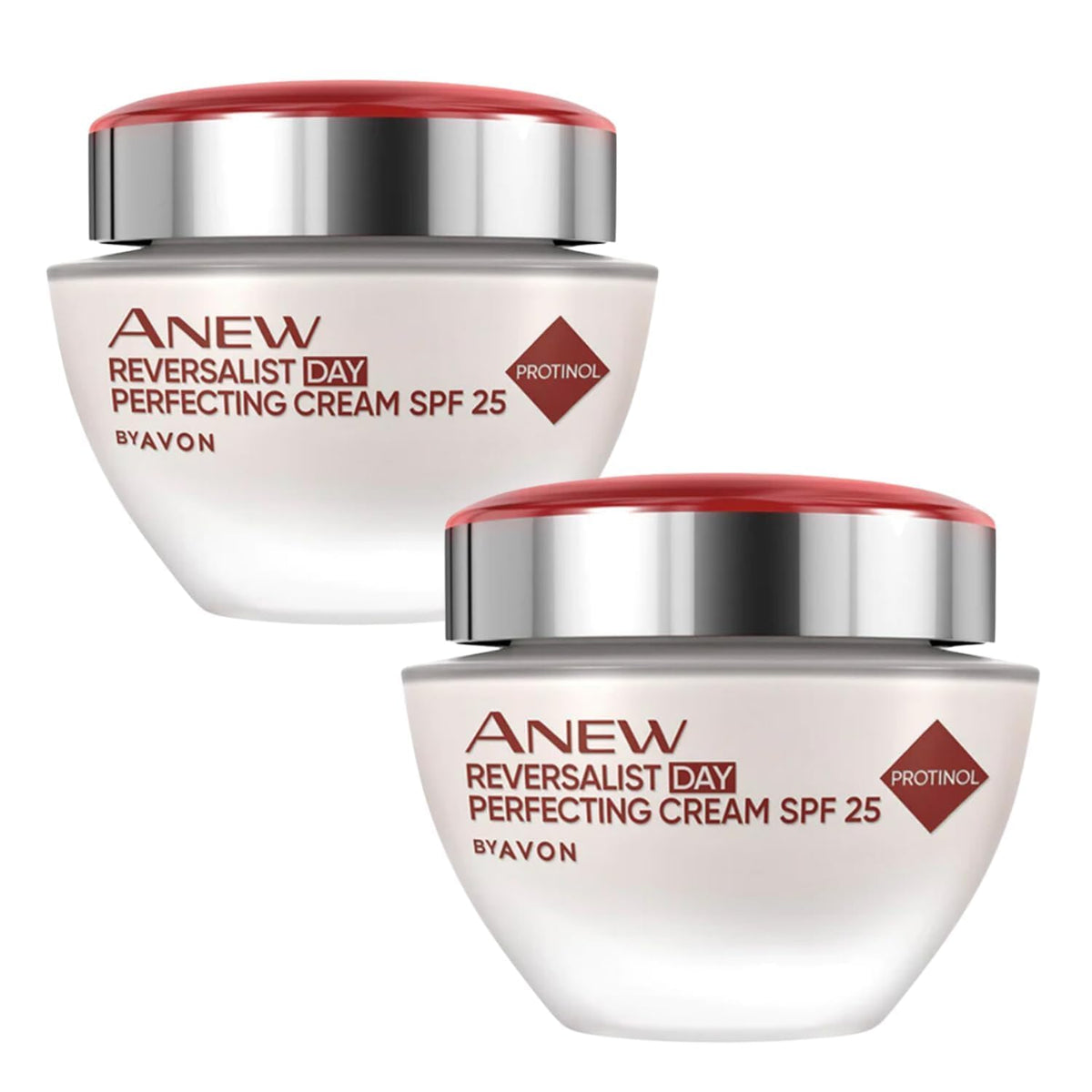 AVON Anew Reversalist Day Cream twin-pack on vanity for daily hydration.